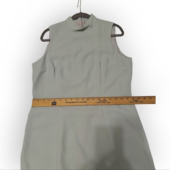 VTG YVES COSSETTE DEPECHE MODE Blue Sleeveless Sheath Mini Dress Mandarin Collar - Picture 6 of 9